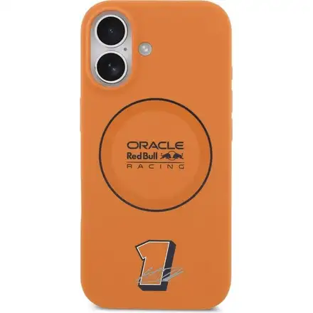 Red Bull Silicone Blue Ring MagSafe Zadný Kryt pre iPhone 17 oranžový