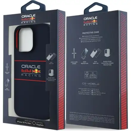 Red Bull Silicone Horizontal Logo MagSafe Zadný Kryt pre iPhone 16 Pro Max modrý