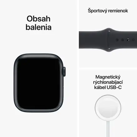 Apple Watch Series 8 GPS 45mm puzdro z temne atramentového hliníka *Použitý s DPH - Trieda C*