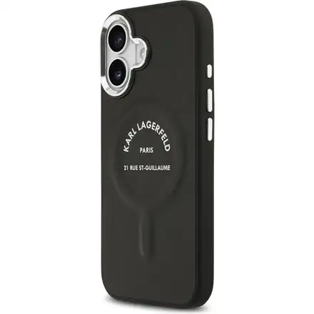 Karl Lagerfeld PU RSG Logo MagSafe kryt iPhone 17 čierny