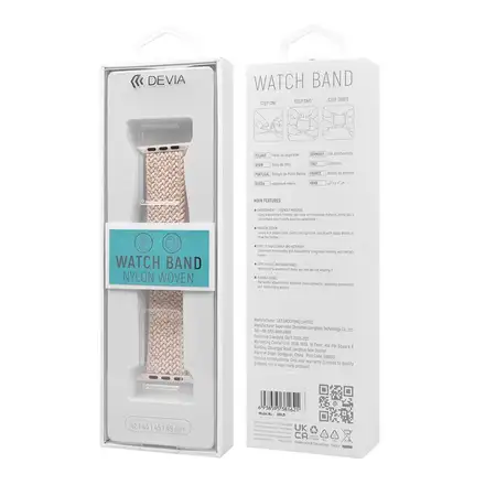 Devia remienok Deluxe Series Sport4 Nylon Braided Adjustable Band 40/41/42mm - Pink