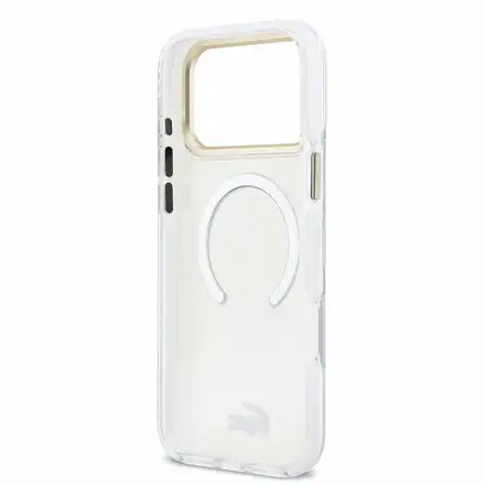 Lacoste PC/TPU Frosted Finish Gold Logo MagSafe kryt iPhone 18 Pro Max priehľadný