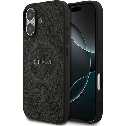 Guess PU Leather 4G Colored Ring MagSafe kryt iPhone 17 čierny