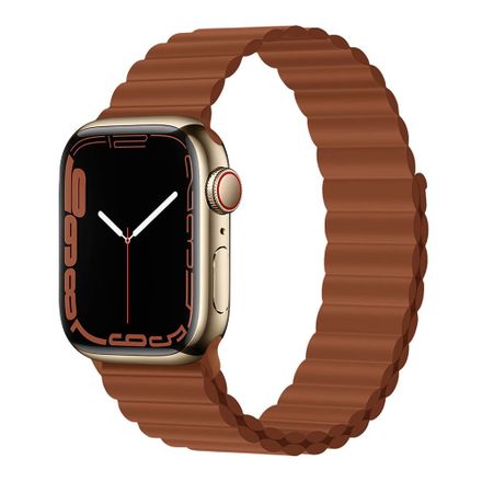 Devia remienok Deluxe Series Sport3 Silicone Magnet Band 44/45/46mm - Saddle Brown