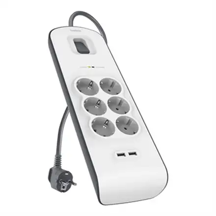 Belkin prepäťová ochrana BSV604 6 zásuviek, 2xUSB 2,4A, 2m kábel
