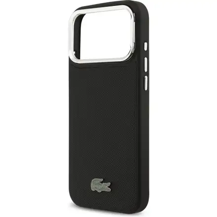 Lacoste Iconic Petit Pique Camera Stand MagSafe kryt iPhone 17 Pro Max čierny
