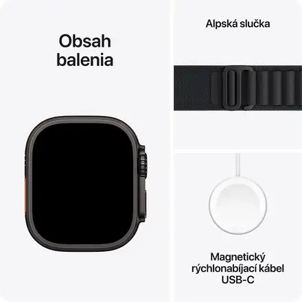 Apple Watch Ultra 3 GPS + Cellular 49mm puzdro z čierneho titánu *Trieda A*