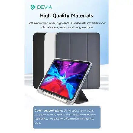 Devia puzdro Nature Series PU Leather Case pre iPad 10.2" 2019/2020/2021 - White