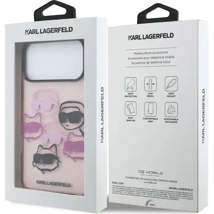 Karl Lagerfeld IML Multi K&CH Heads kryt iPhone 17 Pro ružový
