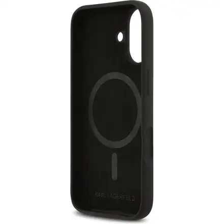 Karl Lagerfeld Liquid Silicone K&CH Sketch MagSafe kryt iPhone 17 čierny