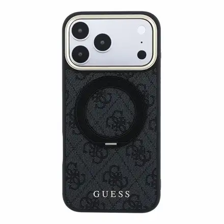 Guess PU 4G Ring Stand MagSafe kryt iPhone 18 Pro Max čierny