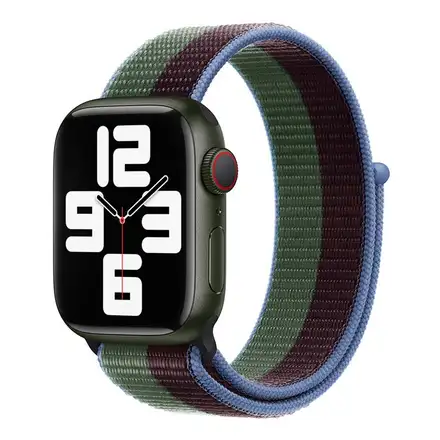 Devia remienok Nylon Braided Two-Tone Loop pre Apple Watch 44/45/46mm - Eucalyptus Green