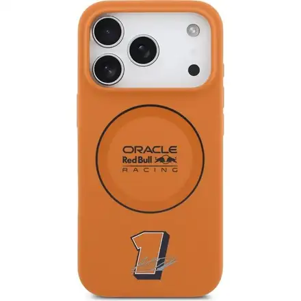 Red Bull Silicone Blue Ring MagSafe Zadný Kryt pre iPhone 17 Pro oranžový
