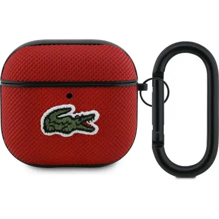 Lacoste Petit Pique Croc Logo Patch Púzdro pre AirPods 4 červené