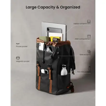 TomToc batoh Vintpack TA1 22L - Black