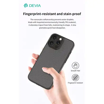 Devia kryt Kevlar Ultra-Thin Magnetic Shockproof Case pre iPhone 16 Plus - Black
