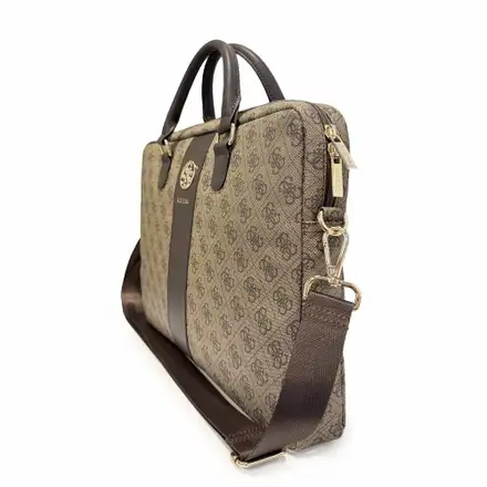 Guess PU 4G Metal Logo Brašna na MacBook 16" hnědá