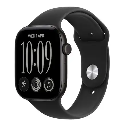 Apple Watch Series 12 GPS + Cellular 46mm Black Aluminium Case with Black Sport Band - M/L