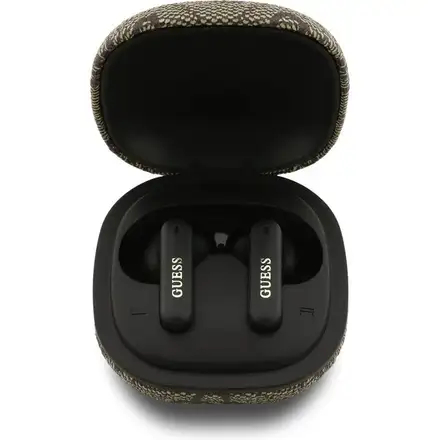 Guess PU 4G Metal Logo ENC TWS Bezdrôtové Slúchadlá hnedé