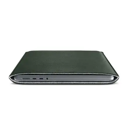 Woolnut Leather Sleeve for Macbook Pro 14 - Green