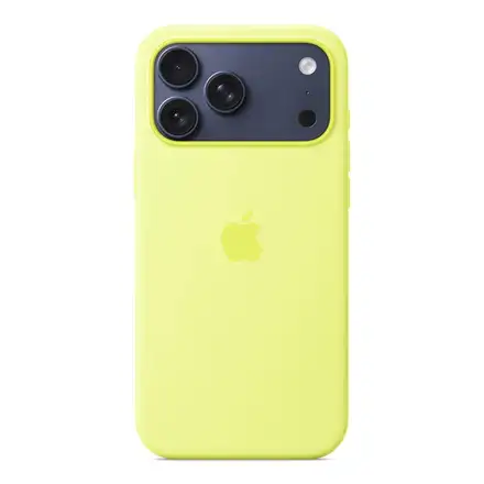 iPhone 17 Pro Max Silicone Case with MagSafe – Neónová žltá