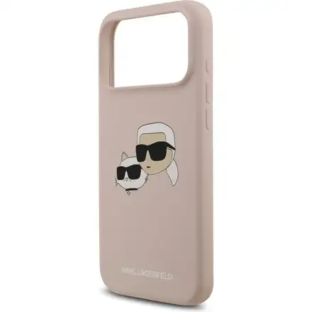 Karl Lagerfeld Liquid Silicone Double Heads MagSafe kryt iPhone 17 Pro ružový