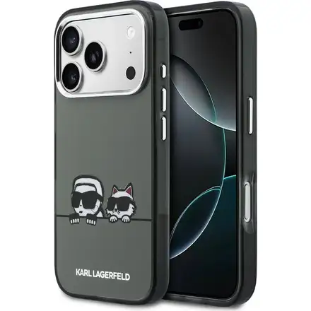 Karl Lagerfeld IML K&CH Heads Logo MagSafe MagSafe kryt iPhone 17 Pro Max čierny