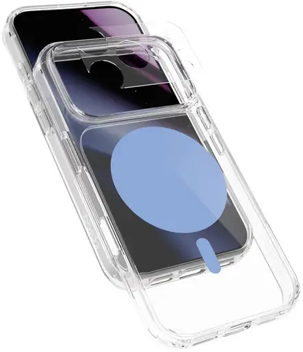 Epico Dot Mag+ Case iPhone 17 Pro/18 Pro Qi2 & MagSafe Compatible - light blue crossbody ready & camera island protector)