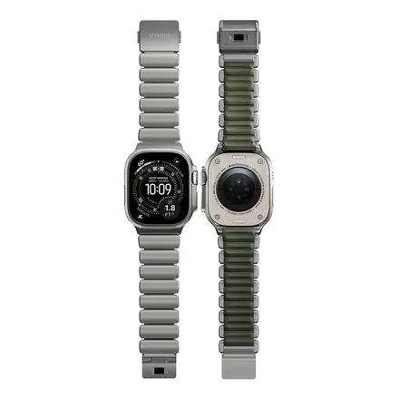 Nomad remienok Stratos pre Apple Watch 44-49mm - Forest Green/Natural Hardware