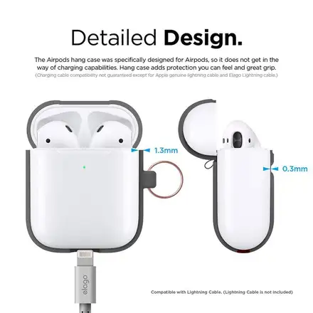Elago Airpods 2 Silicone Hang Case - Dark Gray