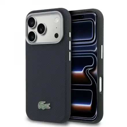 Lacoste PVC Petit Pique Semi Wrap MagSafe pre iPhone 17 Pro Max modrý