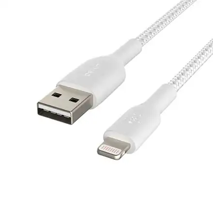 Belkin kábel Boost Charge Braided USB-A to Lightning 15cm - White