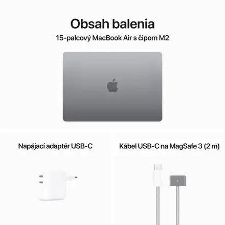 MacBook Air 15" M2 8C CPU 10C GPU 8/256 GB kozmická sivá SK *Trieda A*
