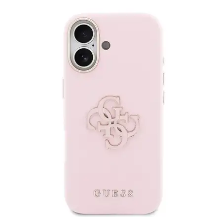Guess PU Resin Logo kryt iPhone 17 ružový