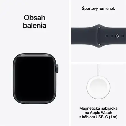 Apple Watch SE 3 GPS 40mm Midnight Aluminium Case with Navy Blue Sport Band - S/M