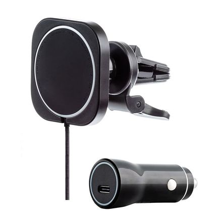 ER POWER Snap Car Vent Mount Magsafe Charger 15W + 20W Charger - Black
