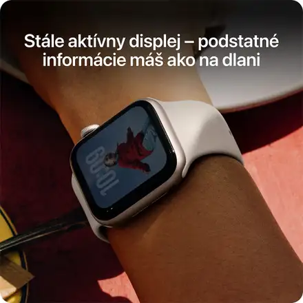 Apple Watch SE 3 GPS 44mm Hviezdny biely hliník s hviezdnym bielym športovým remienkom - M/L