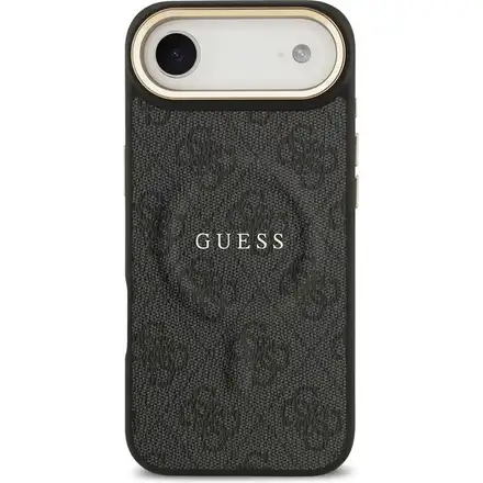 Guess PU Leather 4G Gold Frame MagSafe kryt iPhone Air čierny