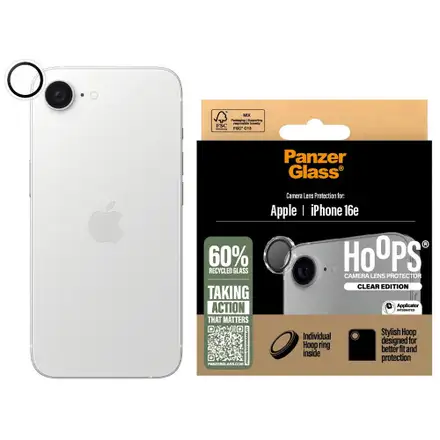 PanzerGlass ochranné sklo Hoops pre iPhone 17e/16e - Clear