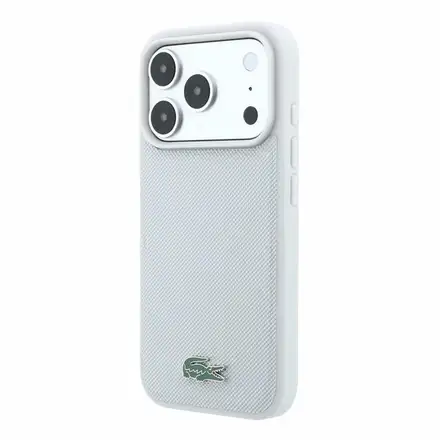 Lacoste PVC Iconic Petit Pique Metal Logo MagSafe kryt iPhone 18 Pro šedý