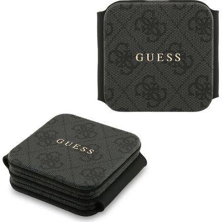 Guess PU 4G MagSafe Bezdrôtová Nabíjačka 3v1 čierna