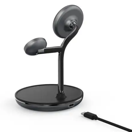 Adam Elements Omnia M3+ Magnetic 3-in-1 Wireless Charging Station + Charger - Black