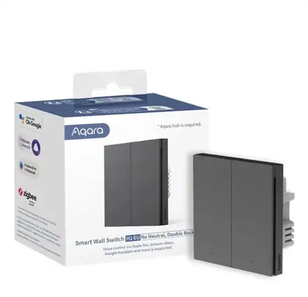 Aqara Smart Home Nastenny dvojvypinac H1 bez Pripojenie neutrálneho vodiča - sivá