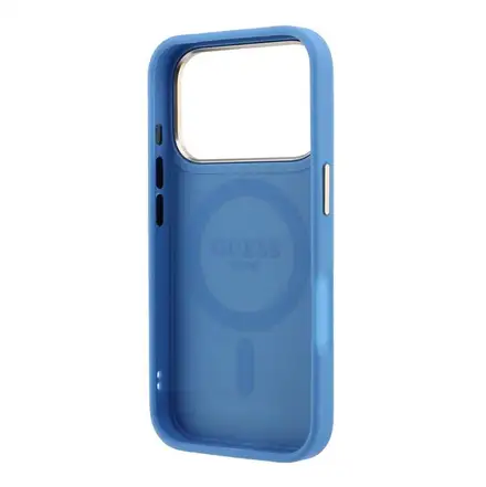 Guess PU 4G Ring Stand MagSafe kryt iPhone 18 Pro modrý