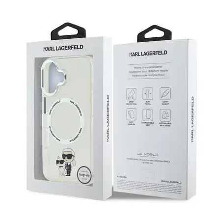 Karl Lagerfeld IML Karl and Choupette MagSafe kryt iPhone 16 priehľadný