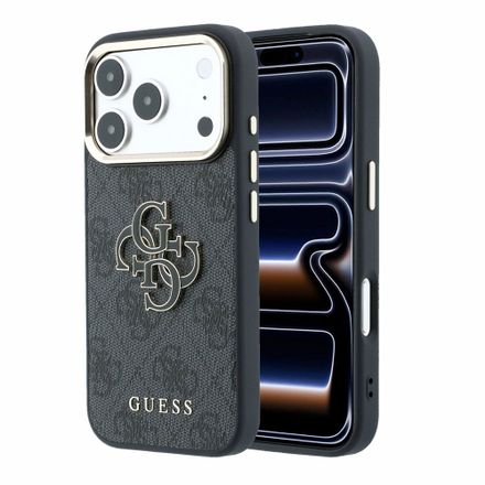 Guess PU 4G Resin Metal Logo kryt iPhone 18 Pro Max čierny