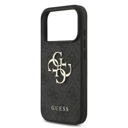 Guess PU 4G Metal Logo kryt iPhone 18 Pro šedá