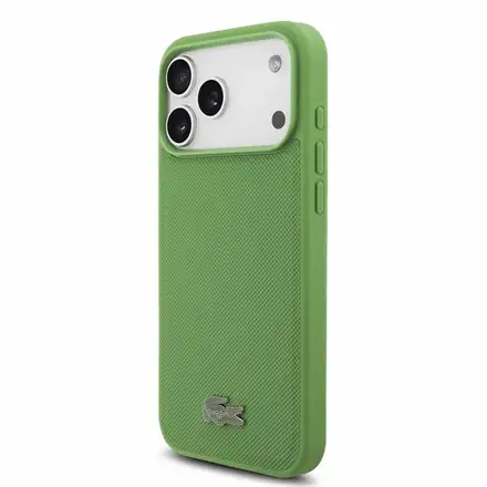 Lacoste PVC Iconic Petit Pique Metal Logo MagSafe kryt iPhone 18 Pro Max zelený