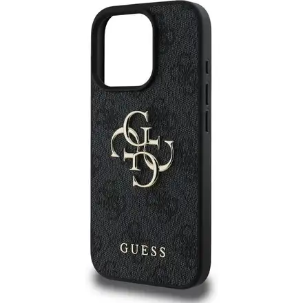 Guess PU 4G Metal Logo kryt iPhone 16 Pro šedý