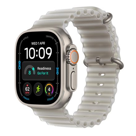 Apple Watch Ultra 4 GPS + Cellular 49mm Natural Titanium Case with Translucent Grey Ocean Band